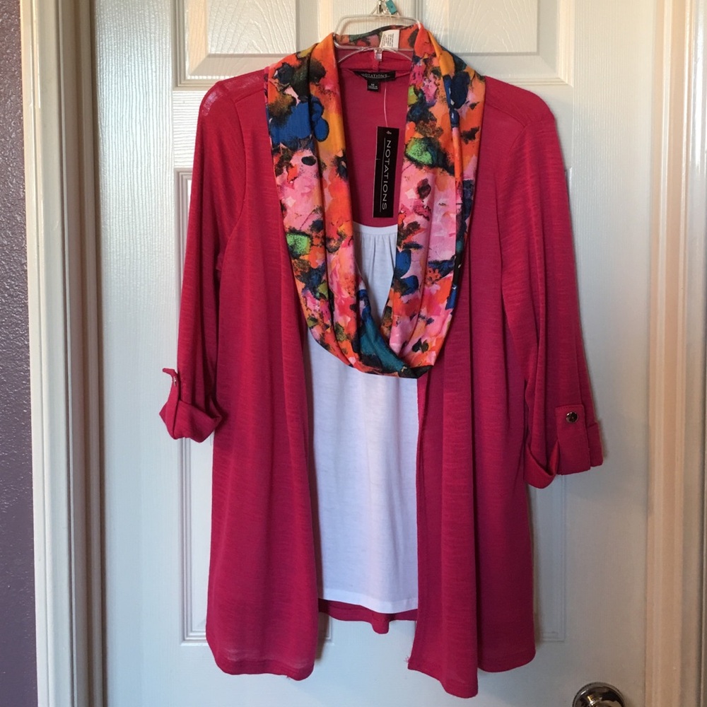 Brand New with tag Notations top with scarf